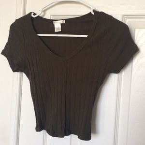 Army Green Crop Top